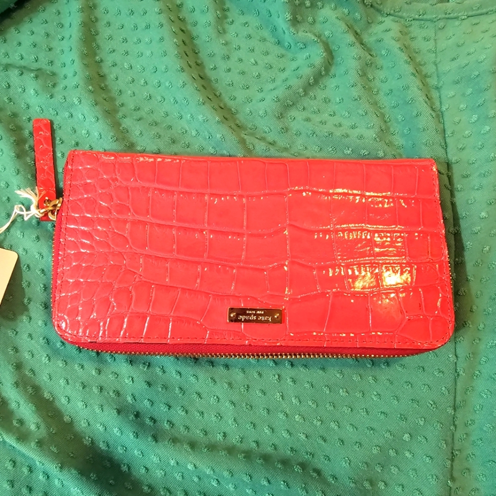 Kate Spade Patent Leather Croc wallet